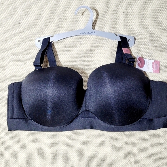 NWT Cacique Comfort Bliss Black Lightly Lined Multi-Way Strapless Bra (42C) - Picture 5 of 10
